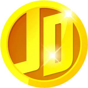 Golden Dance Logo Coin PNG Image