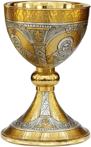 Golden Decorated Communion Chalice PNG Image