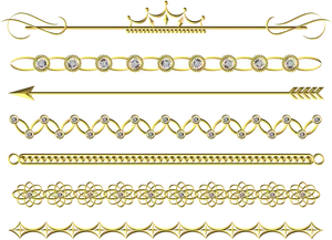 Golden Decorative Dividers Collection PNG Image