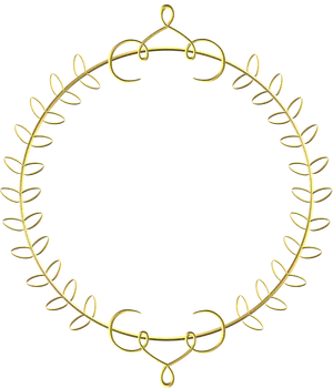 Golden Decorative Frame Circle PNG Image