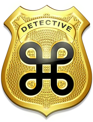 Golden Detective Badge PNG Image