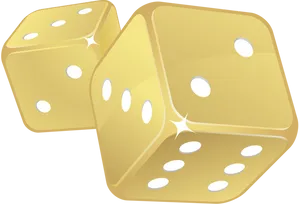 Golden Dice Illustration PNG Image