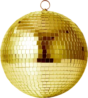 Golden Disco Ball Isolated PNG Image