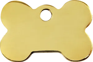 Golden Dog Bone Tag Blank PNG Image