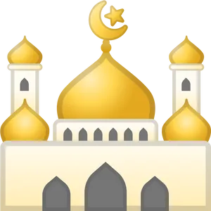 Golden Dome Mosque Illustration PNG Image