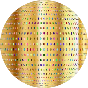 Golden Dotted Sphere Illustration PNG Image