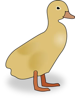 Golden Duckling Illustration PNG Image