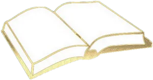 Golden Edged Open Book PNG Image