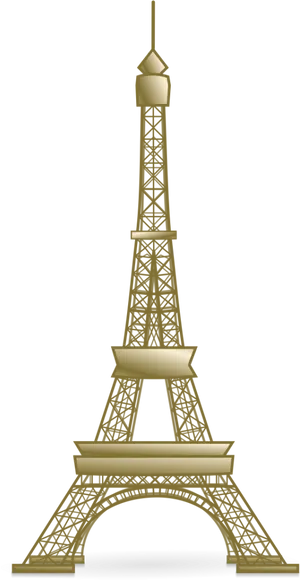 Golden Eiffel Tower Graphic PNG Image