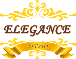 Golden Elegance Established2014 Banner PNG Image