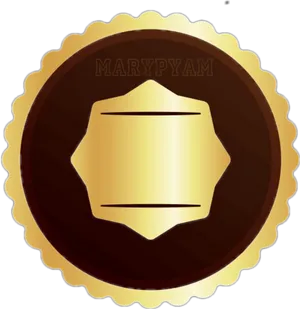 Golden Emblem Design PNG Image