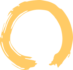 Golden Enso Zen Circle PNG Image