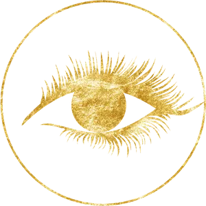 Golden Eye Icon Glitter PNG Image