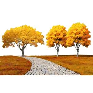 Golden Fall Trees Pathway Png 62 PNG Image