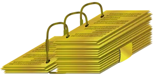 Golden File Folders Stacked PNG Image