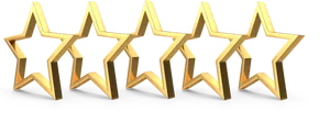 Golden Five Star Rating PNG Image