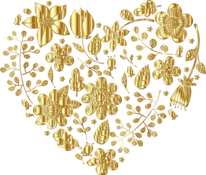 Golden_ Floral_ Arrangement_ Transparent_ Background PNG Image