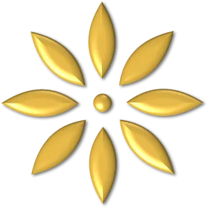 Golden Floral Emblem PNG Image