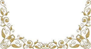 Golden Floral Frame Design PNG Image