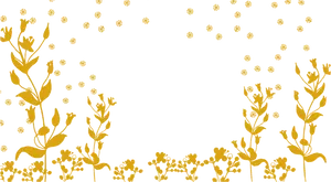 Golden Floral Patternon Teal Background PNG Image