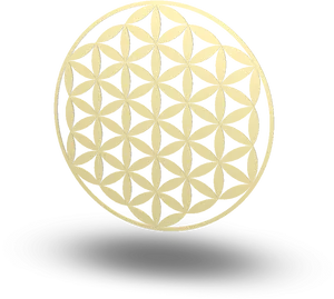 Golden Flowerof Life Geometric Pattern PNG Image