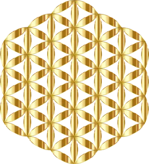 Golden Flowerof Life Pattern PNG Image