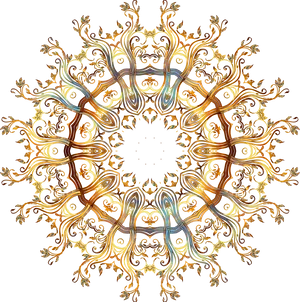 Golden_ Fractal_ Rangoli_ Design PNG Image