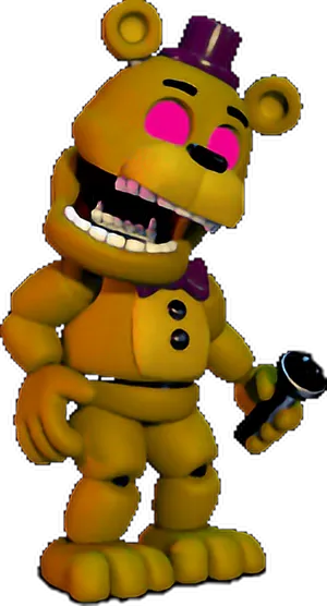 Golden_ Freddy_ F N A F_ Character PNG Image