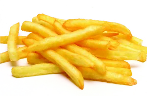 Golden French Fries Isolated PNG Image