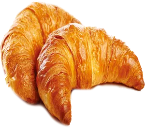 Golden Fresh Croissants PNG Image