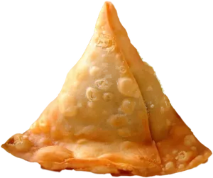 Golden Fried Samosa Black Background PNG Image