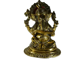 Golden Ganesh Statue PNG Image