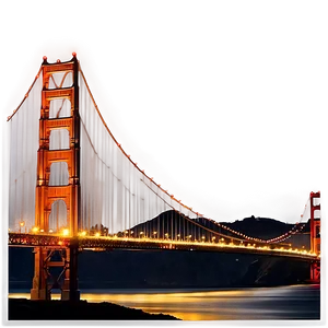 Golden Gate Bridge Night Lights Png Cbo PNG Image