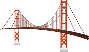 Golden Gate Bridge Vector Illustration PNG Image