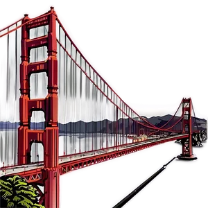 Golden Gate Bridge With City Skyline Png 94 PNG Image