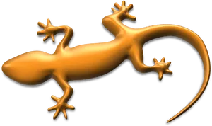 Golden Gecko Graphic PNG Image