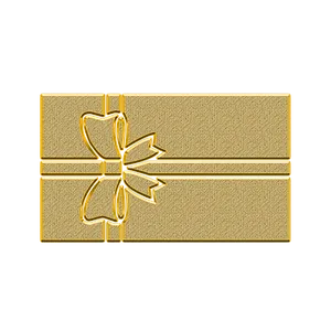 Golden Gift Box Top View PNG Image