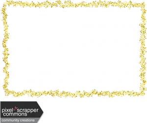 Golden Glitter Frame Border PNG Image