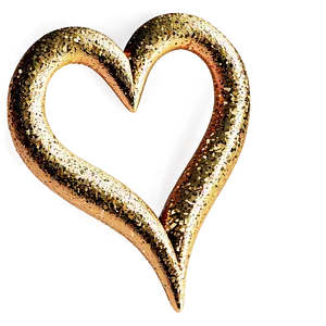 Golden Glitter Heart Png 49 PNG Image