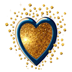 Golden Glitter Heart Png Ahl PNG Image