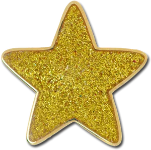 Golden Glitter Star Decoration PNG Image