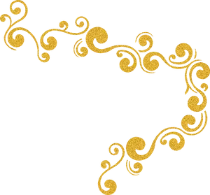 Golden Glitter Swirl Decoration PNG Image