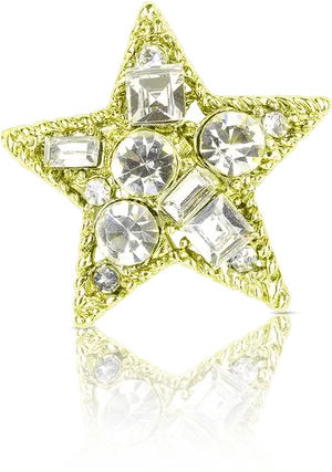 Golden Glittering Star Decoration.png PNG Image