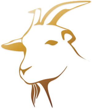 Golden Goat Silhouette PNG Image