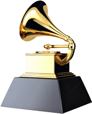 Golden Gramophone Award Trophy PNG Image