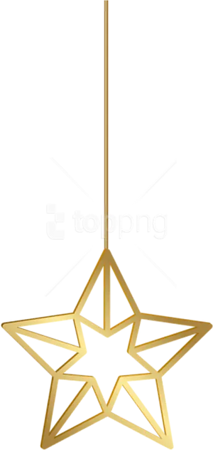 Golden Hanging Star Clipart PNG Image