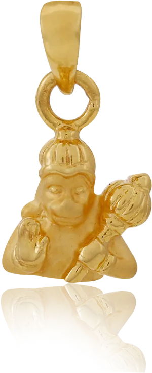 Golden Hanuman Pendant Design PNG Image