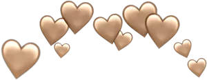 Golden Heart Crown Graphic PNG Image