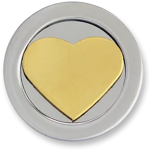 Golden Heart Emblem PNG Image