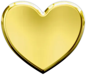 Golden Heart Icon Graphic PNG Image